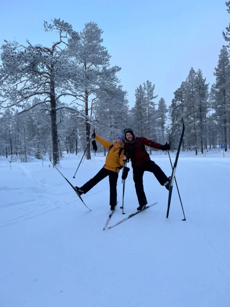 Langlaufen in Lapland in de winter